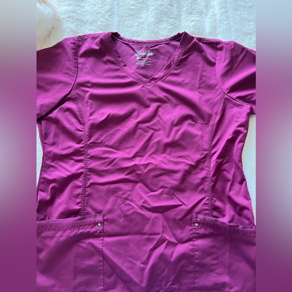 Maroon Healing Hands Purple Label Scrub Set